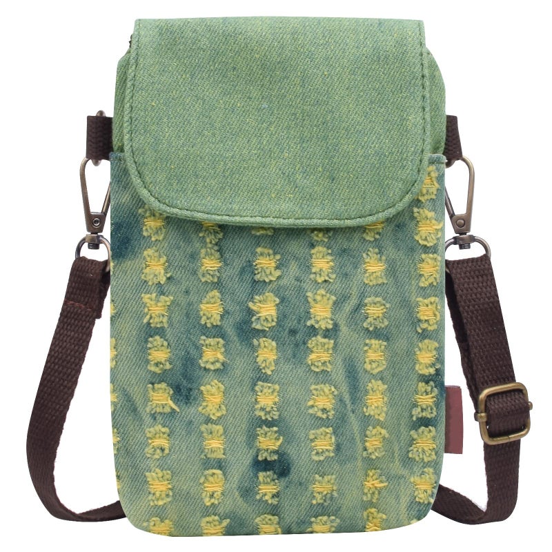 WITERY Small Canvas Crossbody Bags for Women Cute Cloth Purse Cellphone Crossbody Purse with Adjustable Shoulder Strap Mini Travel Shoulder Bag Phone Pouch Wristlet Wallet for Teen Girls - Image 1